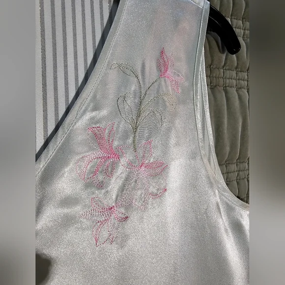 Morgan Taylor Intimates Satin Seafoam Green Pajama Set In Size Large. - Picture 4 of 7